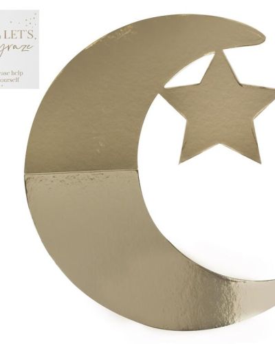 Gold Crescent Moon & Star Grazing Board