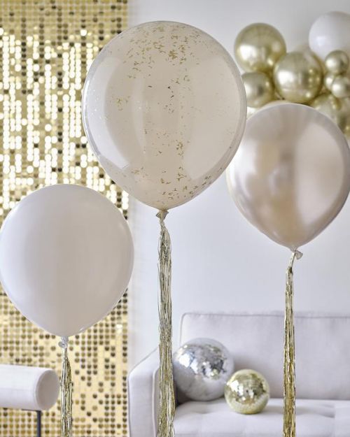 Gold and Neutral Balloon Bundle 3pk
