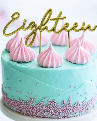 Gold Plated Cake Topper – Eighteen