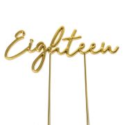 Gold Plated Cake Topper – Eighteen