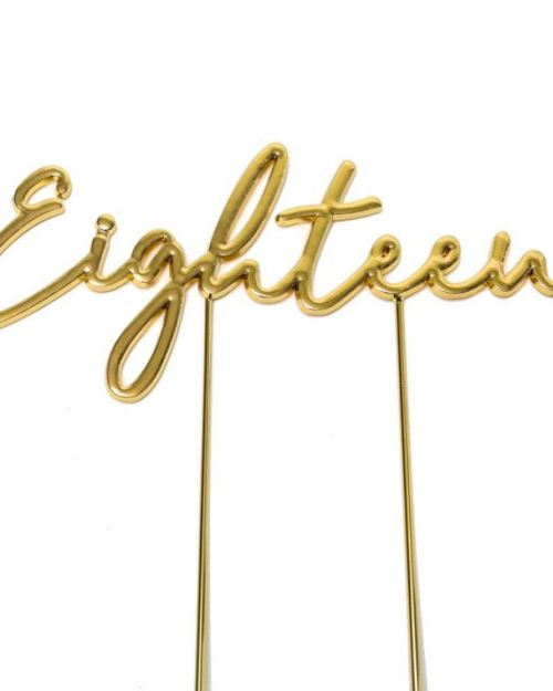 Gold Plated Cake Topper – Eighteen