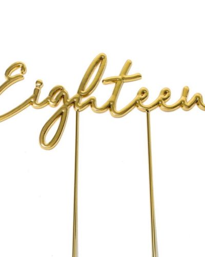 Gold Plated Cake Topper – Eighteen
