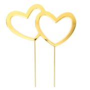 Gold Plated Cake Topper – Double Hearts
