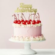 Gold Plated Cake Topper – Happy Anniversary