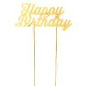 Gold Plated Cake Topper – Happy Birthday