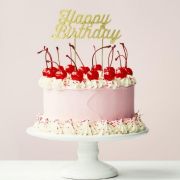 Gold Plated Cake Topper – Happy Birthday