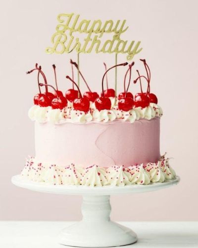 Gold Plated Cake Topper – Happy Birthday