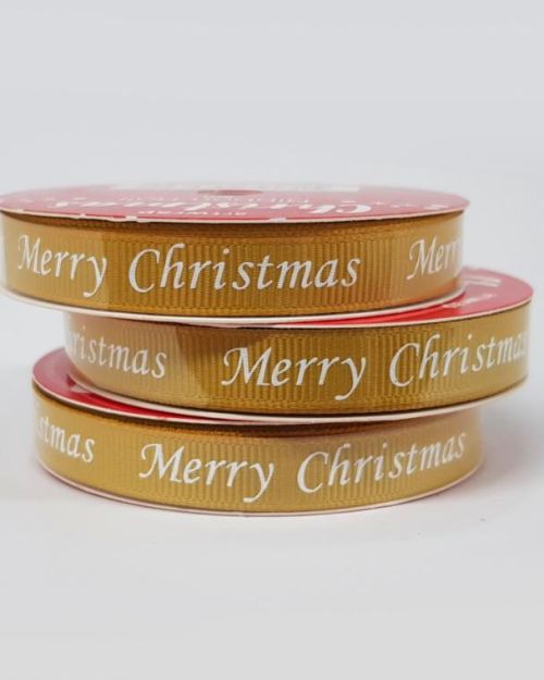 Gold Ribbon with Merry Christmas