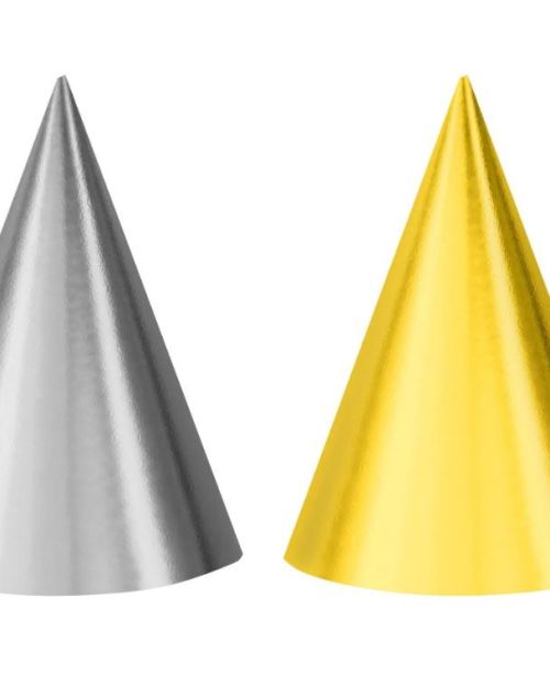 Gold & Silver Party Hats 12pk