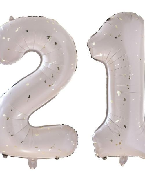 Gold Speckle 21 Foil Balloons