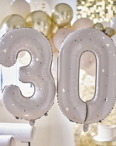Gold Speckle 30 Foil Balloons