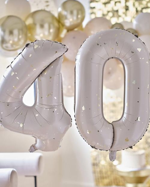 Gold Speckle 40 Foil Balloons
