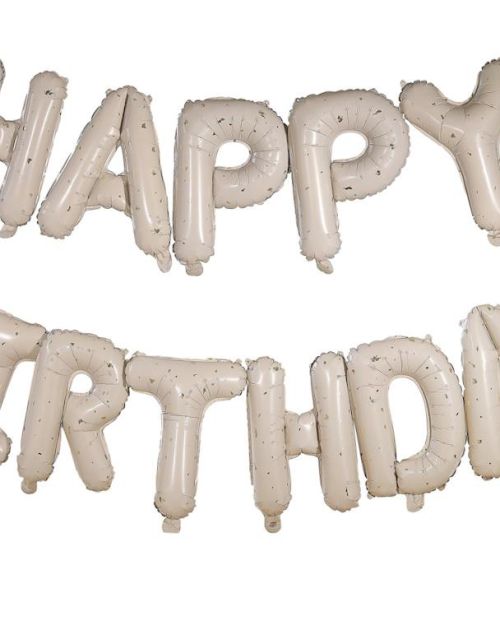 Gold Speckle Happy Birthday Balloon Bunting