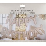 Gold Speckle Happy Birthday Balloon Bunting
