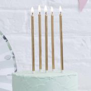 Gold Tall Candles – 12pk