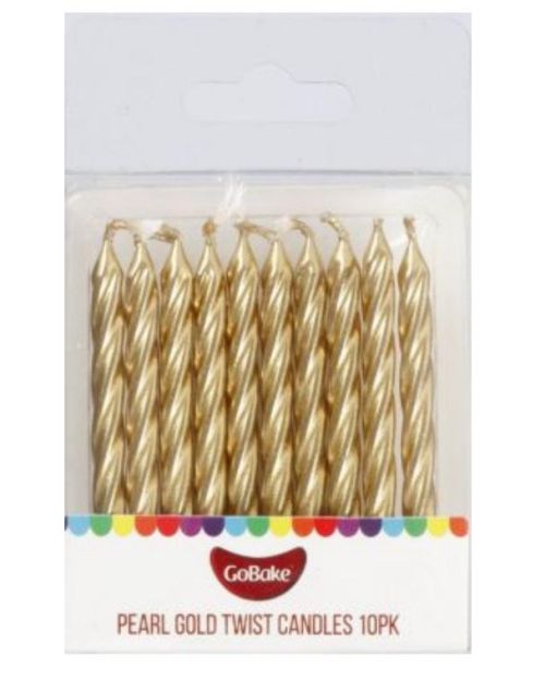 GoBake Twist Candles – Gold 10pk