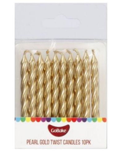 GoBake Twist Candles – Gold 10pk