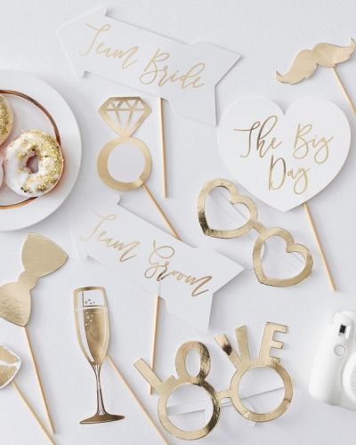 Gold Wedding Photo Booth Props