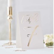 Gold Wedding Table Numbers 1-12