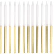 Gold & White Half Dipped Candles 12pk