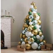Green, Gold & White Balloon Christmas Tree
