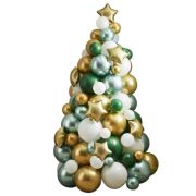 Green, Gold & White Balloon Christmas Tree