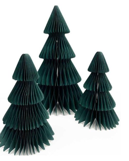 35cm Christmas Honeycomb Tree Green
