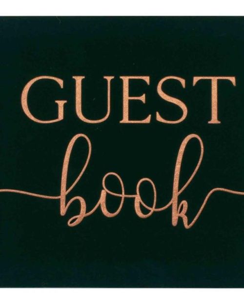 Green Velvet Foiled Wedding Guest Book