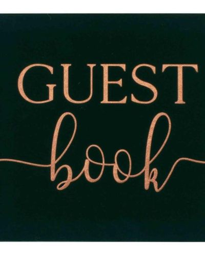 Green Velvet Foiled Wedding Guest Book