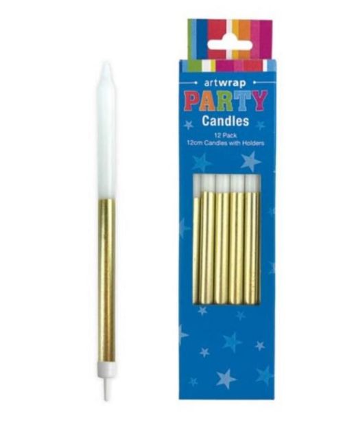 Half Dip Candles 12pk – Gold