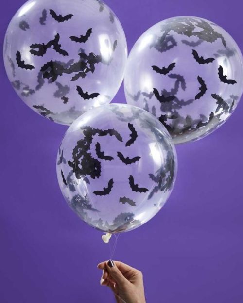 Halloween Bat Confetti Balloons 5pk