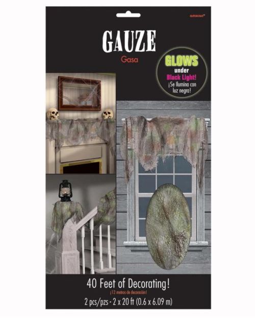 Grey Gauze Cloth Decorations 2pk