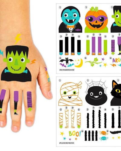Halloween Fun Hand Tattoos