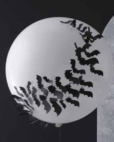 White Jumbo Balloon with Bats