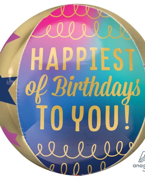 Happiest of Birthdays Orbz Balloon