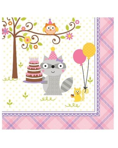 Happi Woodland Girl Lunch Napkins – 16pk