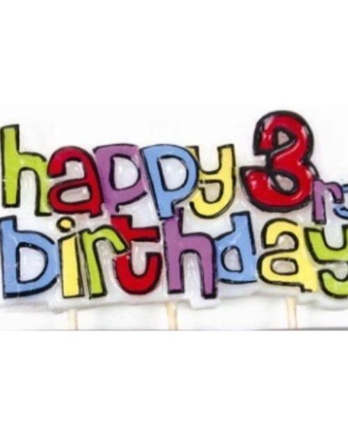 Happy 3rd Birthday Candle
