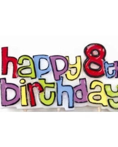 Happy 8th Birthday Candle