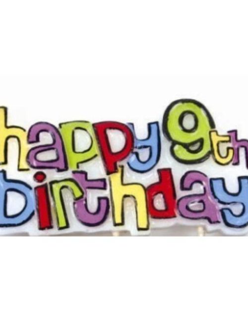 Happy 9th Birthday Candle