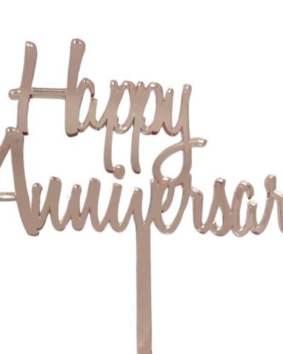 Happy Anniversary Cake Topper – Rose Gold