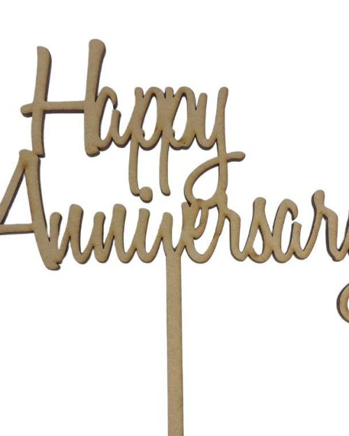 Happy Anniversary Cake Topper – Wood