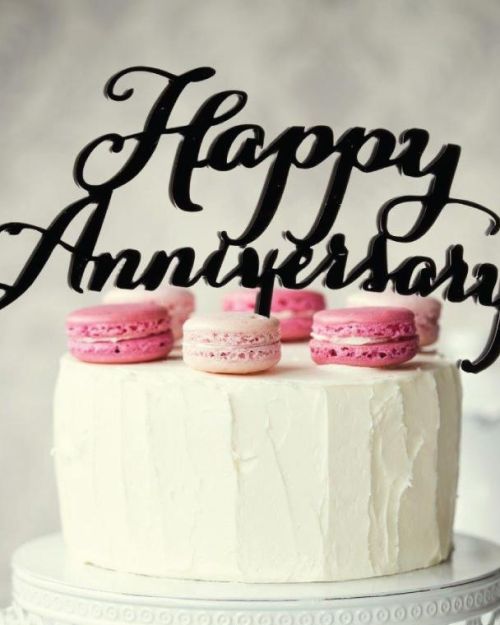 Cake Topper – Happy Anniversary Black
