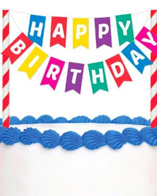 Rainbow Bunting Cake Topper