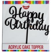 GoBake Happy Birthday Cake Topper – Black