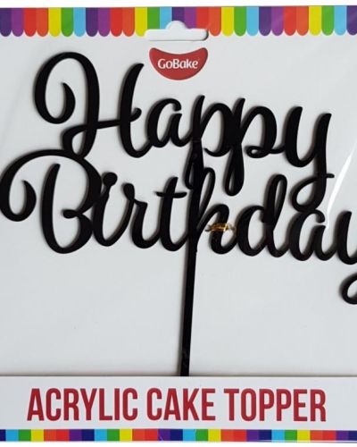 GoBake Happy Birthday Cake Topper – Black