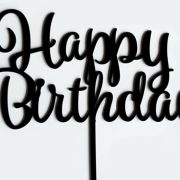 GoBake Happy Birthday Cake Topper – Black