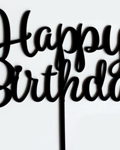 GoBake Happy Birthday Cake Topper – Black