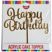 GoBake Happy Birthday Cake Topper – Gold