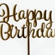 GoBake Happy Birthday Cake Topper – Gold