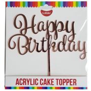 GoBake Happy Birthday Cake Topper – Rose Gold
